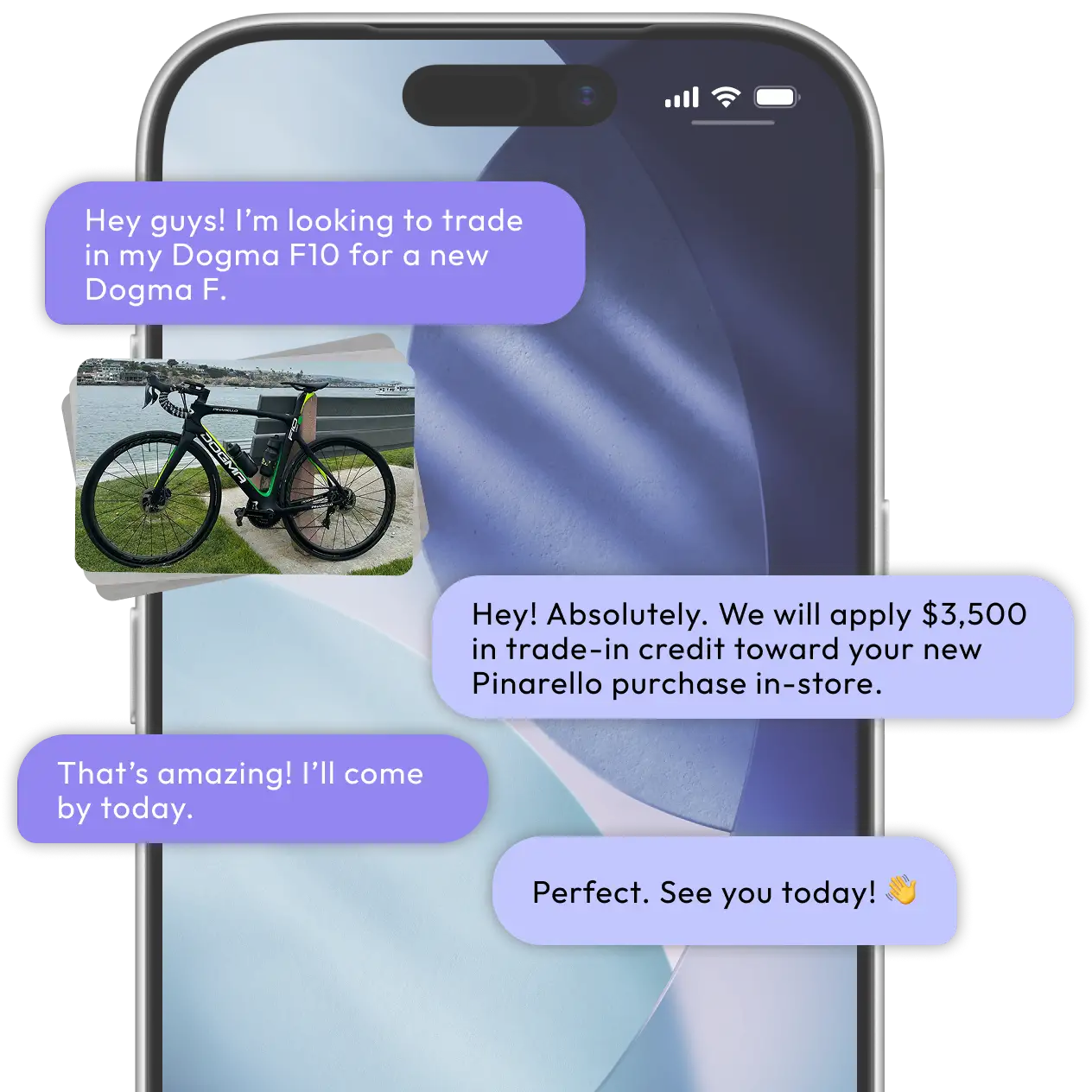 Trade-in chat preview