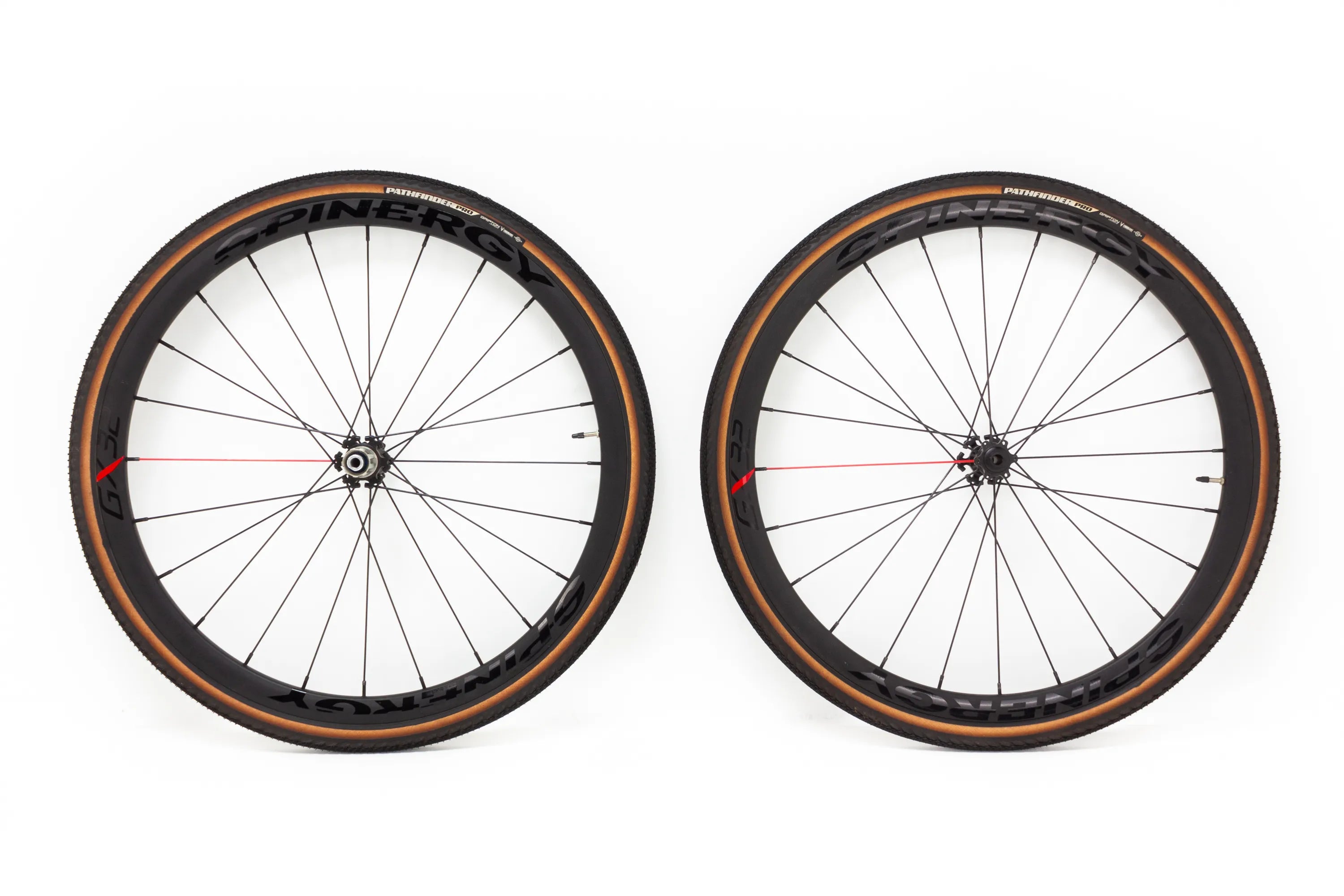 Gravel wheels set Spinergy GX32 with new tires, Shimano freehub