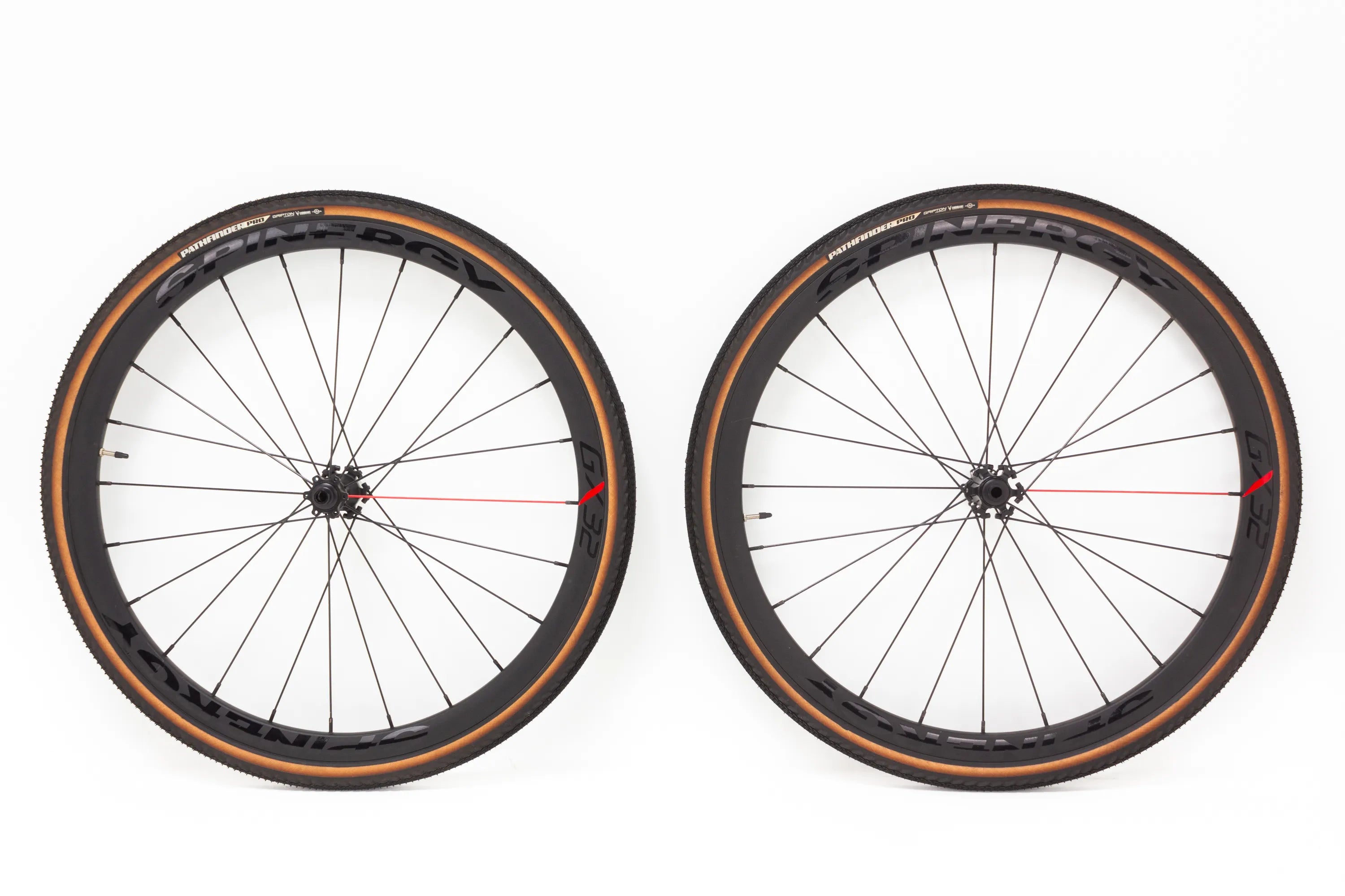 Gravel wheels set Spinergy GX32 with new tires, Shimano freehub